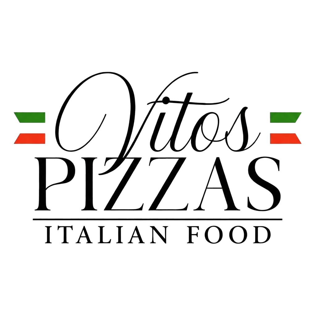 LOGO VITOS PIZZAS DE COLOR NEGRO